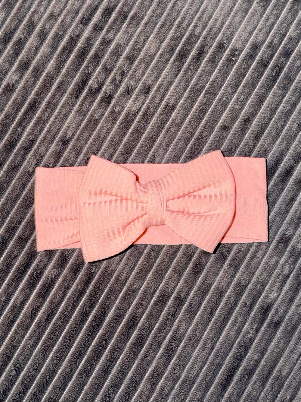 Little Sleepies Bubblegum Ribbed luxe bow headband, bamboo pink